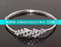 Wholesale silver jewelry,silver 925 jewelry,silver bangle with gemstone HF-22129