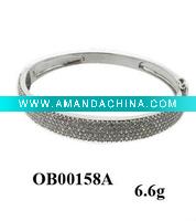 Wholesale 2011 New Design 925 Sterling Silver Fashion Bangle with CZ
