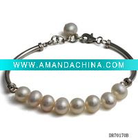 Wholesale 925 silver pearl bracelet/bangle DR70170B By PayPal
