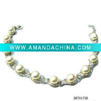 Wholesale 925 silver pearl bracelet/bangle DR70175B By PayPal