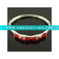 Wholesale 2011 summer wholesale silver bangles with agate or onyx, OEM and ODM