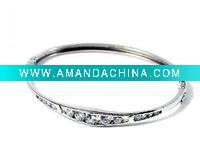 Wholesale 925 sterling silver jewelry,925 silver jewelry,silver bangle with gemstone HF-14268