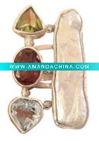 Wholesale Sterling Silver bangles ,Semiprecious bangles, Biwa Pearl, Blue Topaz, Garnet, Peridot Ring