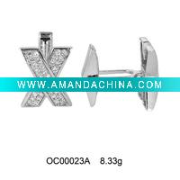 Wholesale Luxurious Man's 925 Sterling Silver Coin Cuff Link