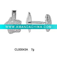 Wholesale Luxurious Man's 925 Sterling Silver Coin Cuff Link