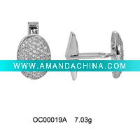 Wholesale Luxurious Man's 925 Sterling Silver Coin Cuff Link