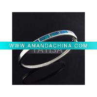 Wholesale luxurious 925 silver bangle with opal
