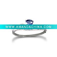 Wholesale Fashion design Hot sale Opal silver bangle