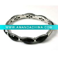 Wholesale Popular design 925 sterling silver bangle with onyx