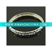 Wholesale 2011 summer wholesale silver bangles with agate or onyx, OEM and ODM