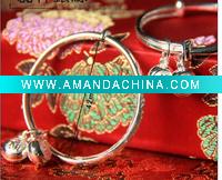 Wholesale MYSHINE chinese kids silver anklets bangle