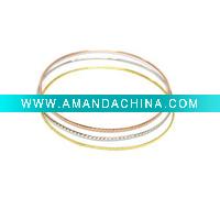 Wholesale 2011 luxurious high quality silver bangles with stones and plated