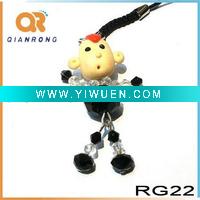 2011 fashion Crystal beaded led keychain pendant