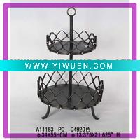 Wholesale Great deal 2 layers metal decorative storage basket