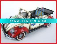 Wholesale Antique Metal Model Car(1952 WHITE VW CONVERTIBLE BEETLE W/FLOWERS)