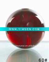 Wholesale Solid crystal ball with hole (red)