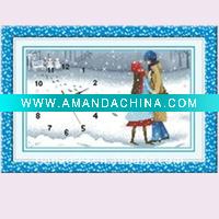 Wholesale Snow romantic cross stitch clock