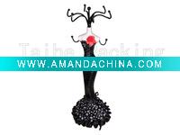 Wholesale Luxury black girl resin jewelry doll stand