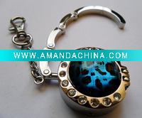 Wholesale Foldable metal bag hanger with mirror/chain (XS-DJZ034)