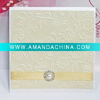 Wholesale Embossed Wedding Invitations With Nice Rhinestone Buckles ---------EA976