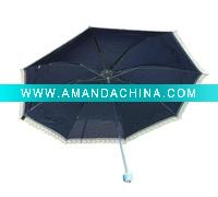 Wholesale jewel fabric 3 folding umbrella