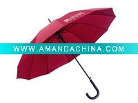 Wholesale 57cm*12K Wine Red Pongee Auto open Straight Umbrella