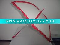 Wholesale white with red straight umbrella