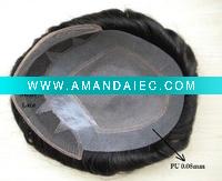 Wholesale Indian Remy Human Hair Men's Toupee--Natural Wearing