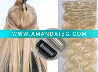 Wholesale Clip-on hair extension/Chinese/Indian remy human hair straight wave/curly clip in hair extension/hair attachments