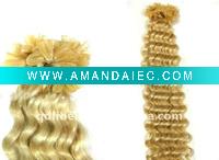 Wholesale 18''deep wave hair/ 100strands/100%Remy human hair/nail hair extension/hair extension,u-tip hair extension