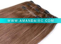 Wholesale clip-in human hair extension/clip-on human hair extension/wig/remi human hair extension/hair suppliers