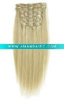 Wholesale 16 Inch Platinum Blonde Remy Human Hair Clip In Extensions