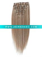 Wholesale 100% indian remy human hair clip in hair extension set with 7 pieces