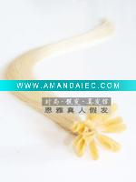 Wholesale nail/U tip remy human hair extension,silky straight wave,100g/set