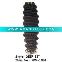 Wholesale HW-1081,Deep wave remy human hair weave
