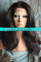 Wholesale AAA strand indian remy human hair 20"1b#deep wave full lace wig