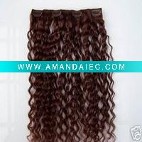 Wholesale silky curly clip remy human hair