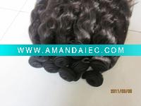 Wholesale curly black color virgin brazilian remy human hair weaving