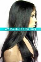 Wholesale Sexy 18 inch silky straight 1b# Human hair wig