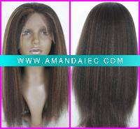 Wholesale Indian remy kinky straight full lace wig