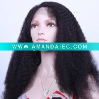 Wholesale Guarantee 100% Brazilian virgin Afro curl lace wig