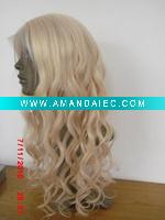 Wholesale #613 blonde 20inch curl human hair lace wigs