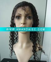 Wholesale stock wholesale 1b# 16 inch with baby hair bleach knot silk top glueless water wave human virgin hair lace front wig