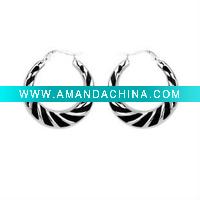 fashion zebra-striped hoop earrings