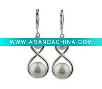 Wholesale 2012 Fashion FreshwaterPearl Sterling Figure8 Dangle 925 Earrings