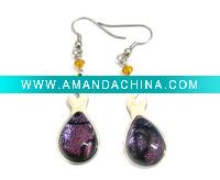Wholesale charm Inlay agate 316L stainless steel earring