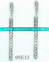 09E13 Silver earrings with cz stones