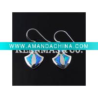 Wholesale jewelry star opal silver earrings.