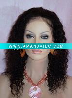 Brazilian virgin color1B jerry curlhuman hair full lace wig