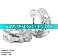 Wholesale [EZO-0548] 925 Silver Earring with cz stones ,hoop earring
